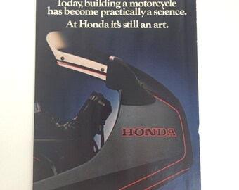 Vintage Honda Motorcycle Print Ad Advertising Promo Garage Wall Retro Collector