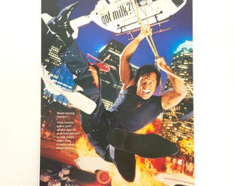 Vintage Got Milk Jackie Chan Action Movie Print Ad Stunt Helicopter Decor Y2K
