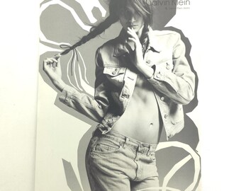 Calvin Klein Jeans 2000 Print Ad Denim Fashion Model Boutique Closet Wall Decor