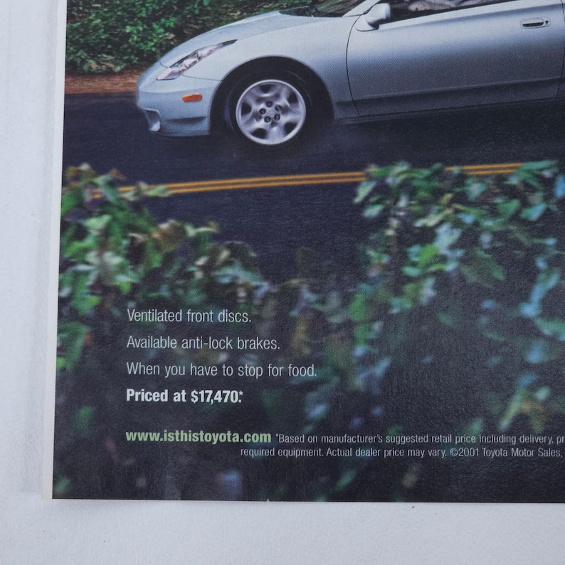 Toyota Celica Print Ad 90s Automotive Magazine Y2K Red Riding Hood Advertising image 4
