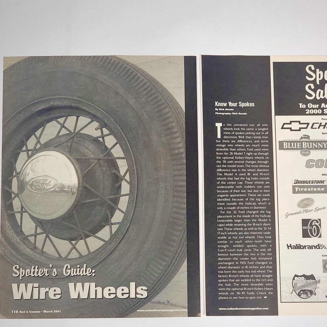 Spotter's Guide Wire Wheels Pictorial Print Ad 2001 Rod & Custom ...