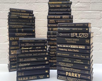 Decorative Books Custom Black Bookshelf Stack Bundle Decor Home Gold Foil Stack Coffee Table Bulk