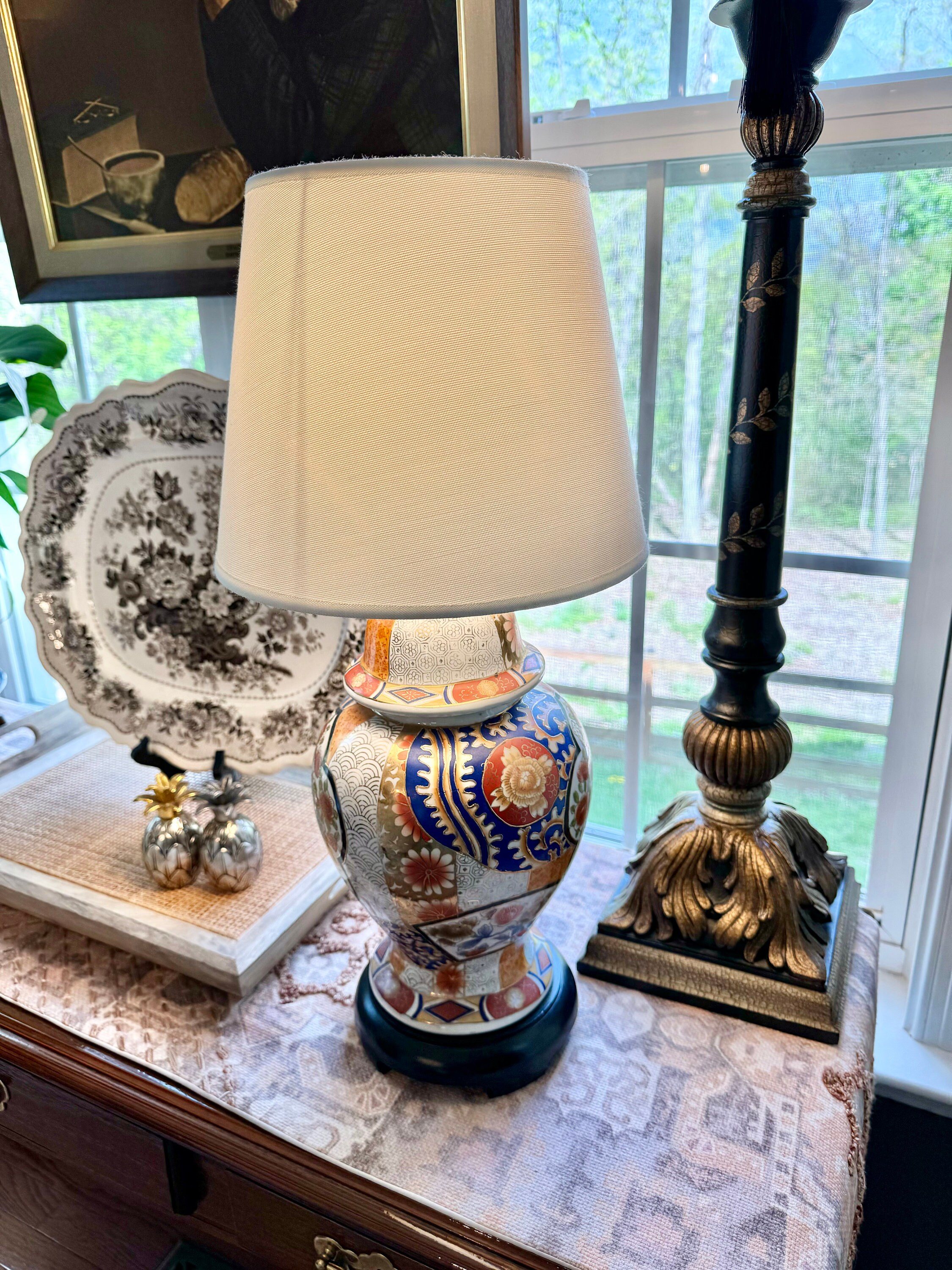 Japanese Imari Porcelain Ginger Jar Lamp With Wooden Base - Etsy