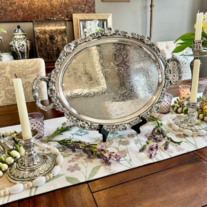 Large Poole Silverplate Footed Tray