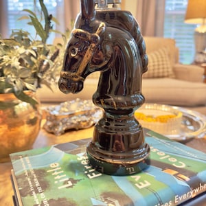 Vintage Japan Art Deco Spitfire Knight Chess Piece Table Lighter