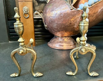 Set of Brass Andirons