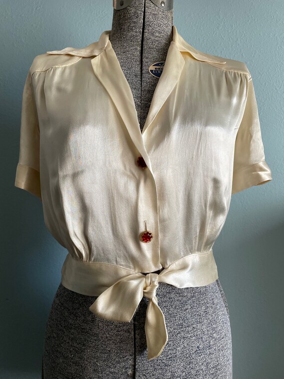 1930s satin blouse - Gem