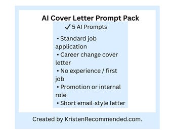 Mini AI Anschreiben Prompt Pack | Berufswechsel und Bewerbungstools (Digitaler Download)