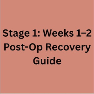 Bariatric Surgery Stage 1 Recovery Guide: Post-Op Tracker (PDF Printable)