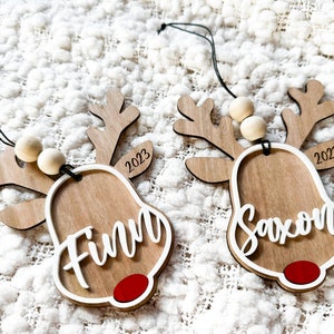 Reindeer Christmas Ornaments 2023 | Personalised name or family name | Christmas tree | Christmas gifts | customised Christmas ideas