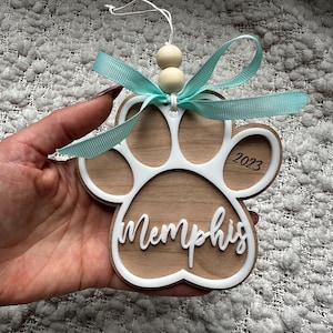 Dog/Cat paw Christmas Ornaments 2023 | animal presents Personalised pet name | Christmas tree | Christmas gifts | customised Christmas ideas