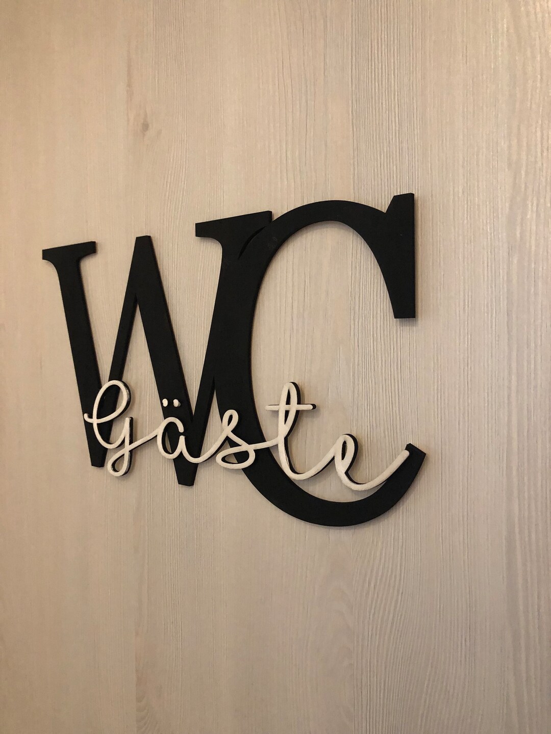 Toileting Lettering Guest Toilet 3D Door Sign Lettering Guest Toilet Saying - Etsy