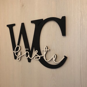 Guest toilet 3d door sign lettering guest toilet saying decoration for guest toilet