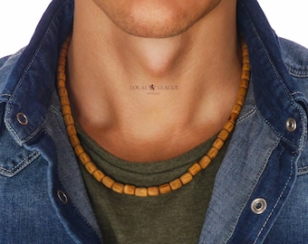 Heren kralenketting Australische SURFER BEACH STYLE man hout kralen choker jongens vakantie surfen festival verjaardagscadeau voor mannen vriend vader