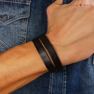 Casual verstelbare leren armband BRUIN/ZWART wrap 2x Outback Escapes Surfer heren jongens polsbandje verjaardagscadeau voor mannen hem vriendje vader