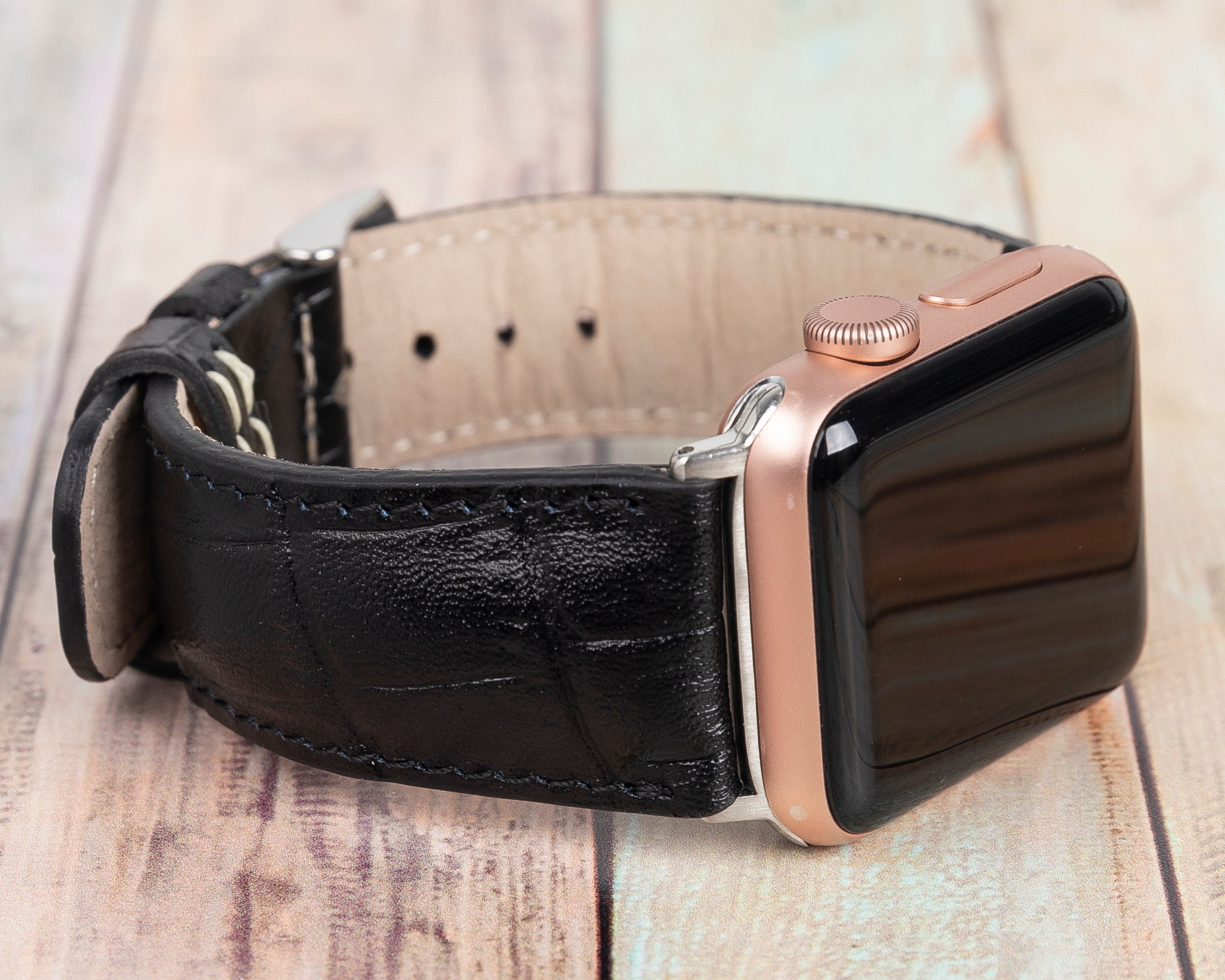 Himalaya Crocodile Leather Apple Watch Band 44 mm Classic Strap – Labodet