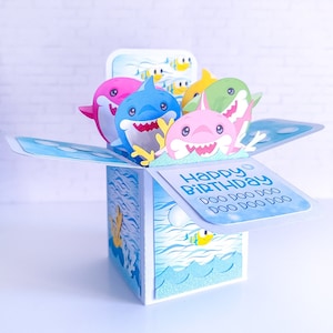 Boîte de carte d'anniversaire de requin, anniversaire de requin