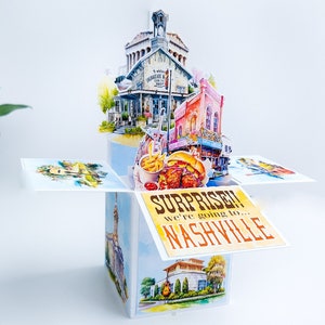 Nashville Surprise Box Card, Carte Surprise Nous partons en vacances
