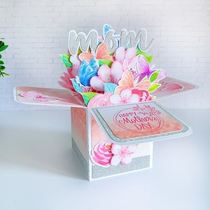 Spring Floral Box Card, Mother's Day Birthday Anniversary Any Occasion Card