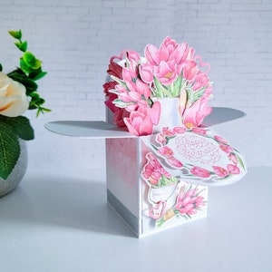 Tulips Box Card, Birthday Mothers Day Any Occasion Card