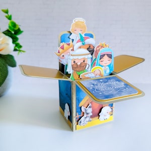 Nativity Themed Christmas Box Card, Religious Card