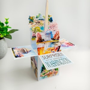 Carte boîte surprise Washington DC, carte Surprise nous partons en vacances