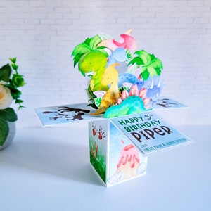 Carte d'anniversaire dinosaure, carte pour enfants