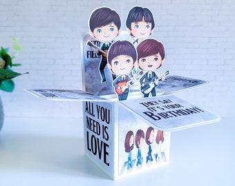 Rock Band Birthday Pop Up Box Card