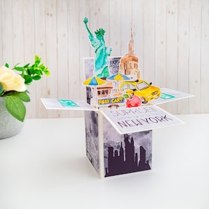 Carte surprise boîte de vacances à New York, carte Surprise nous partons en vacances