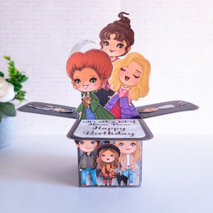 Witch Sisters Character Box Card, Spooky Horror Card