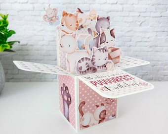 Cat Themed Box Card, Cat Lover Gift