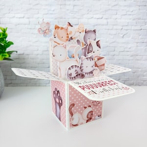 Cat Themed Box Card, Cat Lover Gift