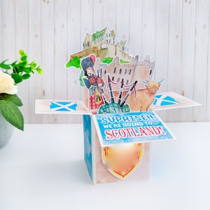 Carte Ecosse boîte surprise vacances, carte Surprise nous partons en vacances