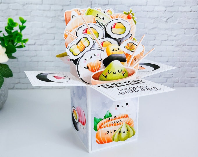 Sushi Pop-Up Box Birthday Card