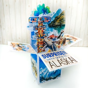 Carte boîte Alaska Surprise pour les vacances, carte Surprise Nous partons en vacances