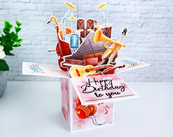 Music Birthday Box Greeting Card