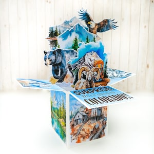Carte boîte Colorado Surprise pour les vacances, carte Surprise Nous partons en vacances