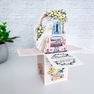 Carte boîte de mariage, carte de mariage classique, carte pour l'heureux couple