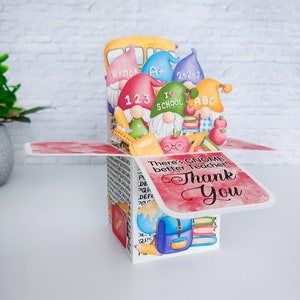 Gnome Teacher Box Card, Teacher Thank You Card