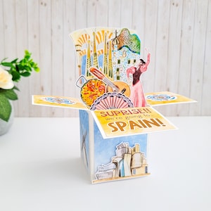 Carte Espagne Boîte Surprise Vacances, Carte Surprise Nous Partons En Vacances