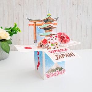 Vacation Surprise Japan Box Card, Surprise We're Going on Vacation Card