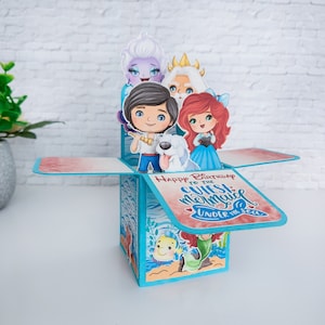 Mermaid Princess Birthday Box Card, Card for Kids