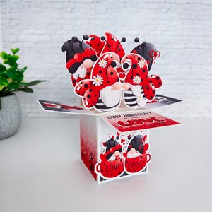 Carte boîte gnome coccinelle, carte love bug, lovebug