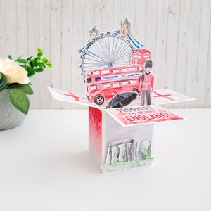 Carte Boîte Angleterre Surprise Vacances, Carte Surprise Nous Partons En Vacances