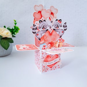 Cute Love Box Card, Valentines Day Anniversary Love Card