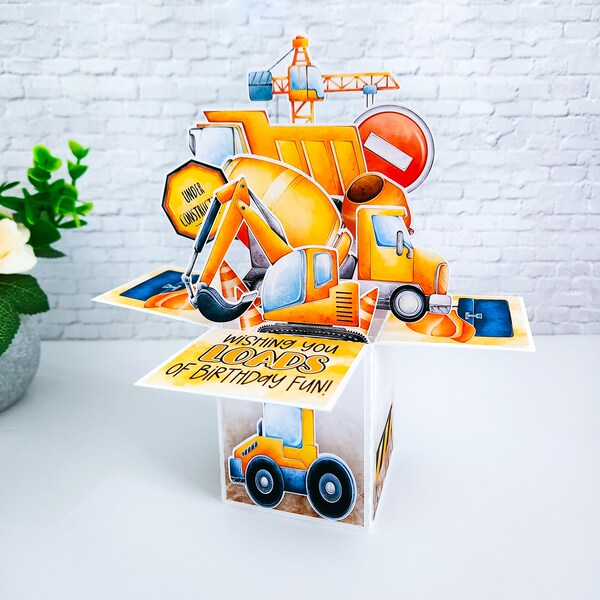 Kids Construction Birthday Cards - Etsy