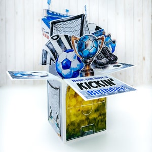 Soccer Themed Birthday Card, Box Card