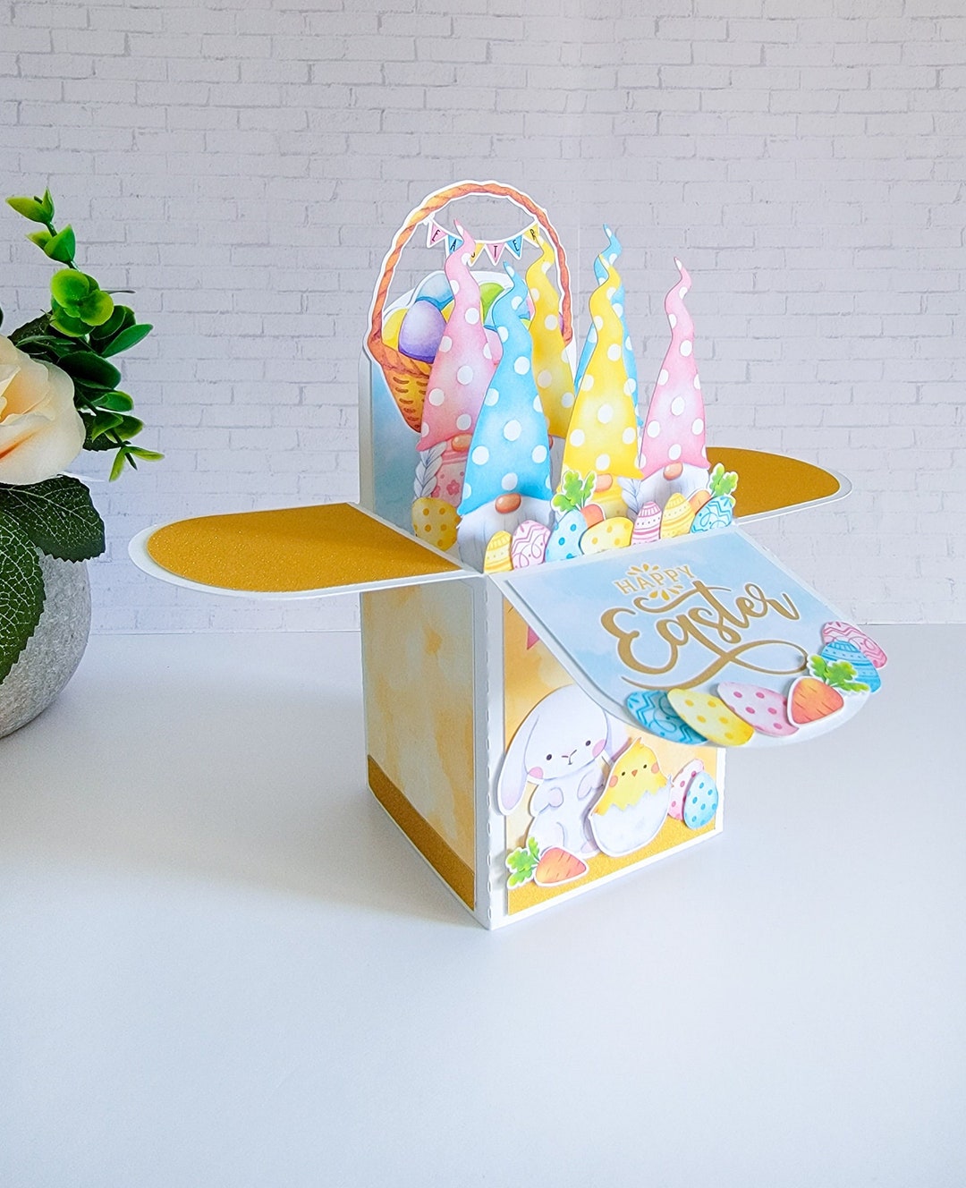 Easter Gnomes Pop up Box Card: Handmade Greeting Card - Etsy