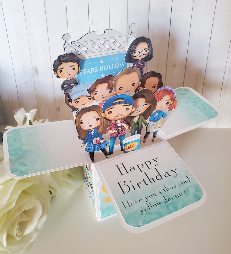 Stars Hollow Box Card, Birthday Anniversary Card image 4