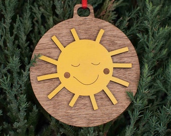 Happy Sun Christmas Ornament, Smiling Sunshine Ornaments to brighten up your Christmas tree